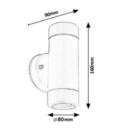 Rabalux - Applique murale extérieure 2xGU10/10W/230V IP44