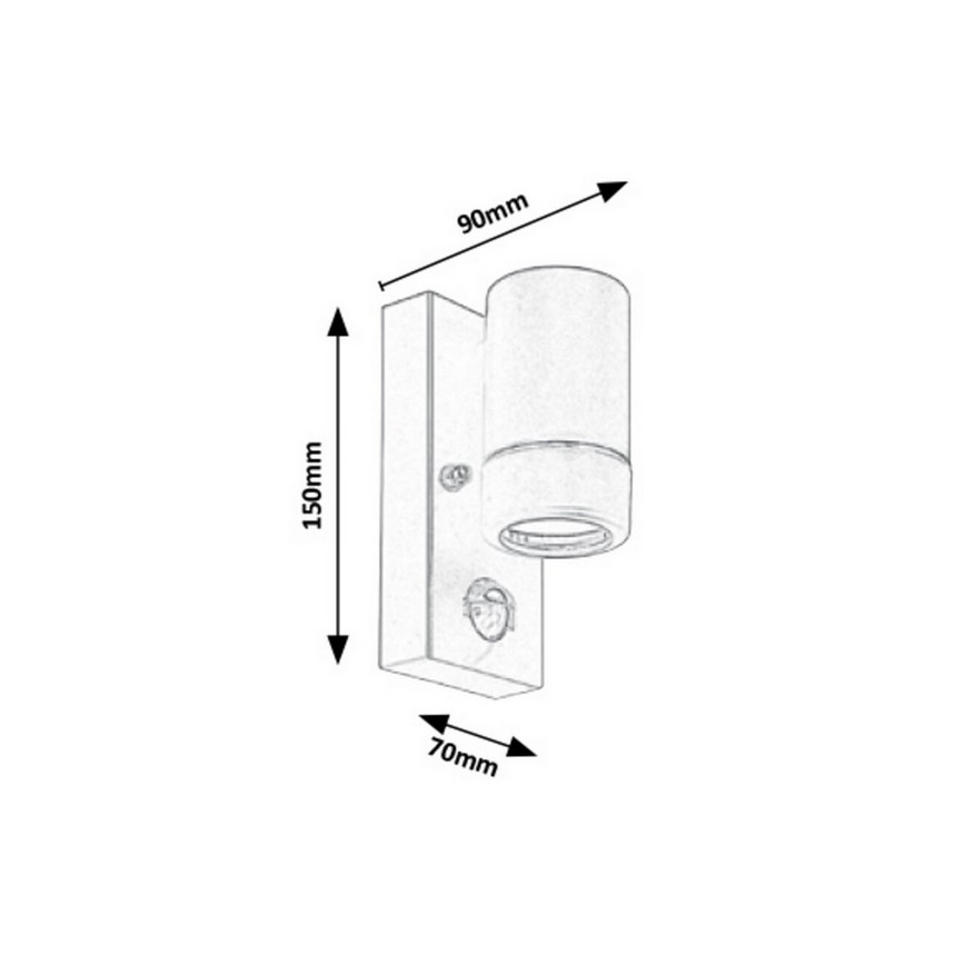 Rabalux - Applique murale extérieur avec détecteur 1xGU10/10W/230V IP44 blanc