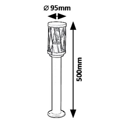 Rabalux 8889 - Lampadaire extérieur BUDAPEST 1xE27/40W/230V IP44