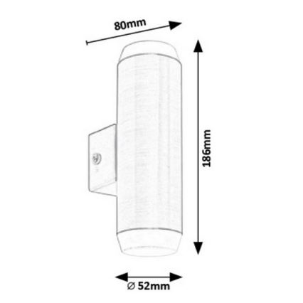 Rabalux - Applique murale extérieure 2xLED/4W/230V saténový chrome mat IP44