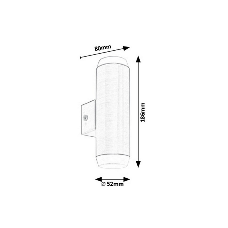 Rabalux - Applique murale extérieure 2xLED/4W/230V saténový chrome mat IP44