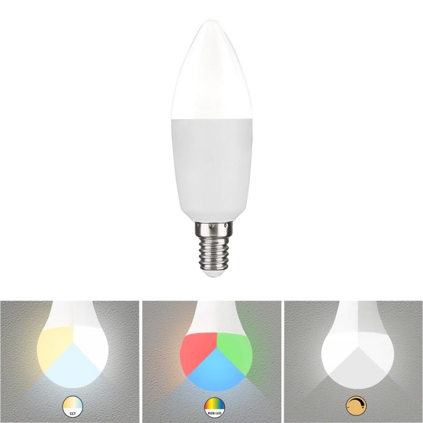 Rabalux - Ampoule LED RVB à intensité variable C37 E14/5W/230V Wi-Fi 3000-6500K