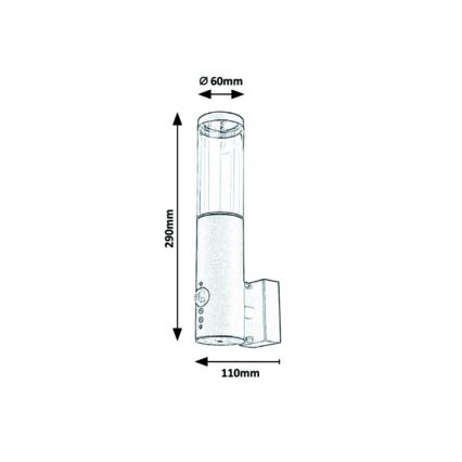 Rabalux - Applique murale avec détecteur 1xGU10/7W/230V IP44