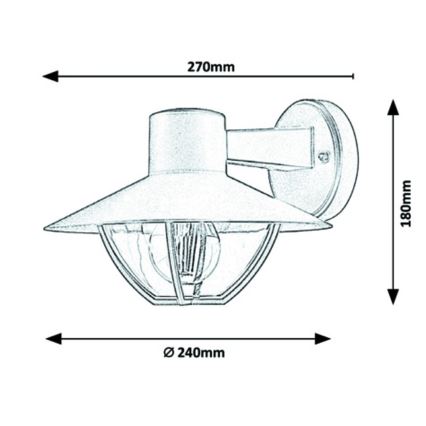 Rabalux - Applique murale extérieur 1xE27/10W/230V IP44