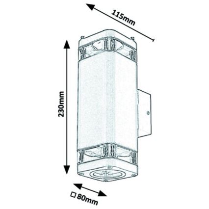 Rabalux - Applique murale extérieur 2xGU10/25W/230V IP44 noire