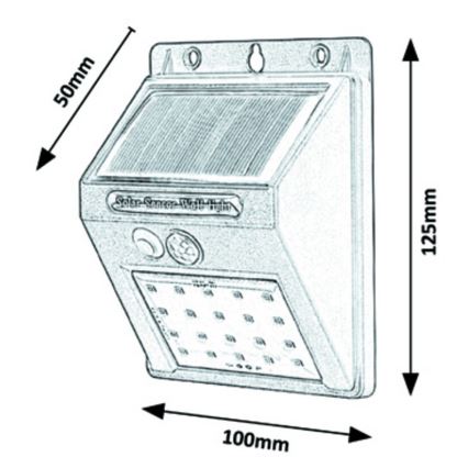 Rabalux - Applique murale solaire avec détecteur IP44 1200 mAh