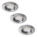 Rabalux - Ensemble de 3 spots LED encastrables pour salle de bains 1xGU10/3W/230V IP44