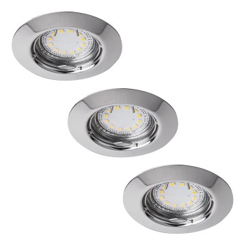 Rabalux - Ensemble de 3 spots LED encastrables pour salle de bains 1xGU10/3W/230V IP44