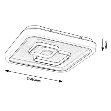 Rabalux - LED Plafonnier LED/50W/230V carré