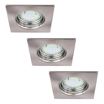 Rabalux - Lot de 3 spots encastrés LED pour salle de bain 1xGU10/3W/230V IP44