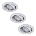 Rabalux - Lot de 3 spots LED encastrables, 1x GU10 / 3W / 230V, IP40