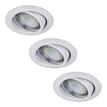 Rabalux - Lot de 3 spots LED encastrables, 1x GU10 / 3W / 230V, IP40