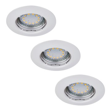 Rabalux - Lot de 3 spots LED encastrés, culot 1x GU10 (3W, 230V), IP40