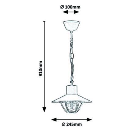 Rabalux - Lustre extérieur 1xE27/10W/230V IP44