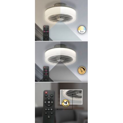 Rabalux - Plafonnier LED à intensité variable avec ventilateur LED/30W/230V + télécommande