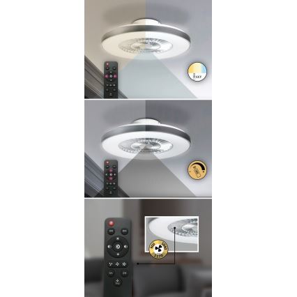 Rabalux - Plafonnier à intensité variable avec ventilateur LED/40W/230V + télécommande 3000-6500K