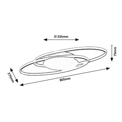 Rabalux - Plafonnier LED LED/50W/230V 27,5x80,5 cm