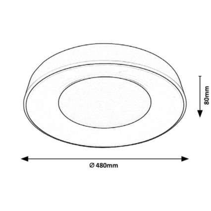 Rabalux - Plafonnier LED à intensité variable LED/38W/230V noir 3000-6500K + télécommande