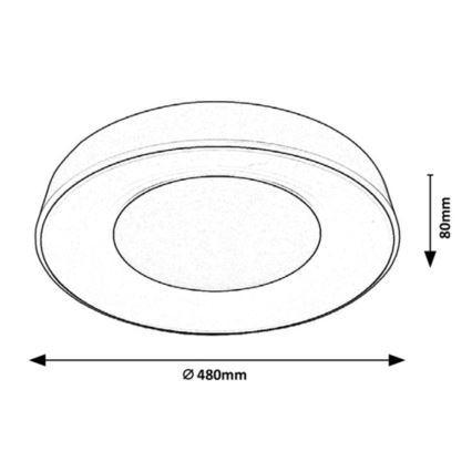 Rabalux - Plafonnier LED à intensité variable LED/38W/230V noir 3000-6500K + télécommande