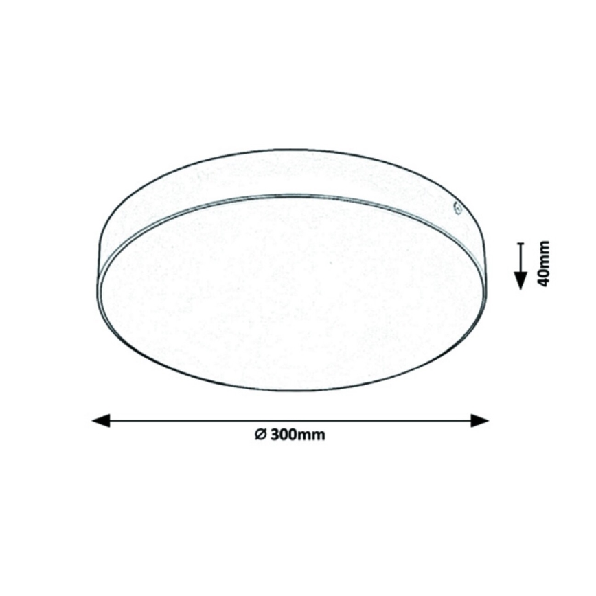 Rabalux - Plafonnier LED 24 W, 230 V, 2800 K/4000 K/6000 K, IP44, blanc, Ø 30 cm