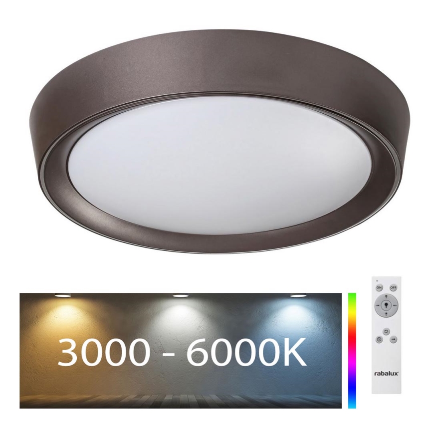 Rabalux - Plafonnier LED RGB à intensité variable LED/24W/230V + télécommande 3000-6000K