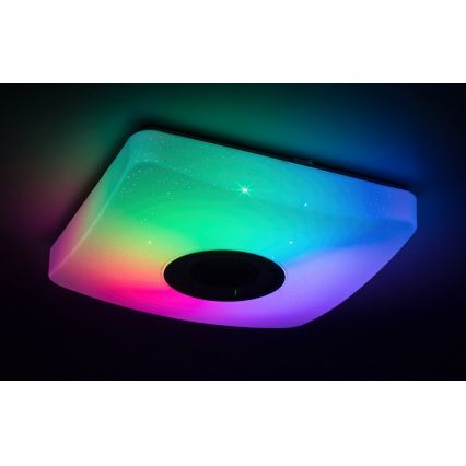 Rabalux - Plafonnier LED RVB avec haut-parleur à intensité variable LED/18W/230V 3000-6000K Bluetooth+ télécommande