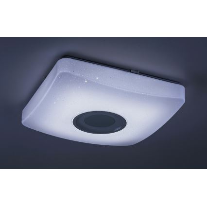 Rabalux - Plafonnier LED RVB dimmable avec haut-parleur LED/18W/230V 3000-6000K Bluetooth + télécommande 36,5x36,5 cm
