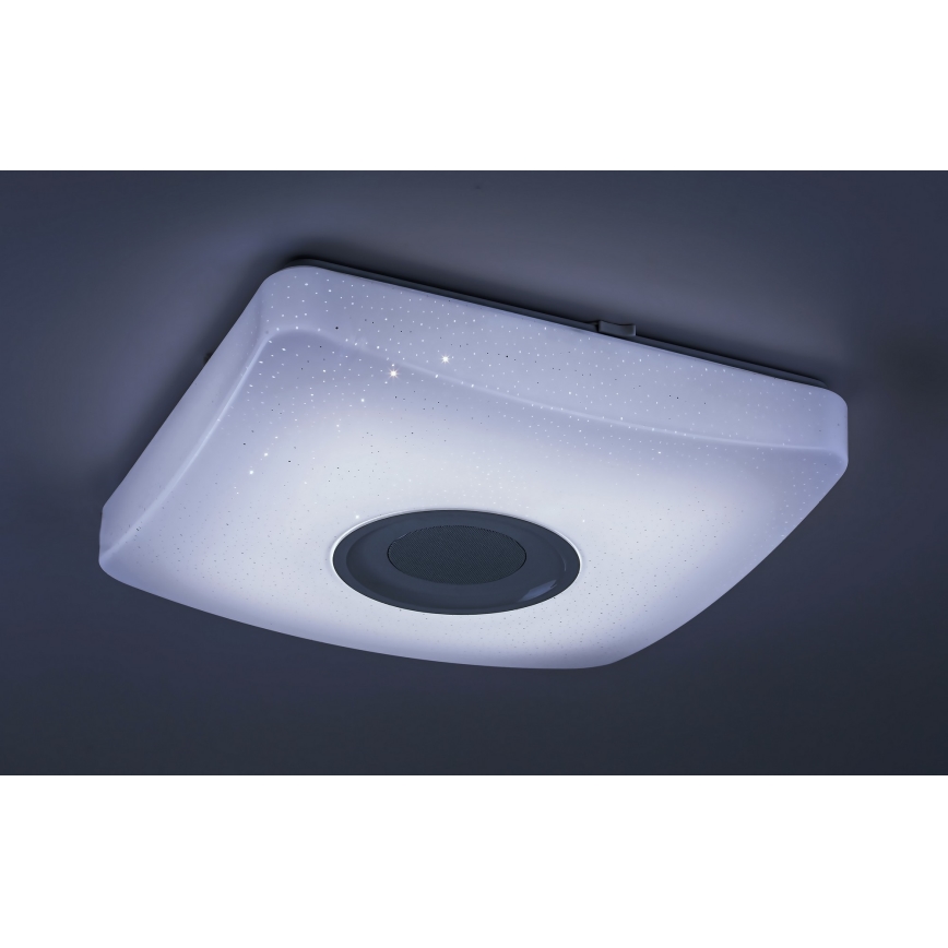 Rabalux - Plafonnier LED RVB dimmable avec haut-parleur LED/18W/230V 3000-6000K Bluetooth + télécommande 36,5x36,5 cm