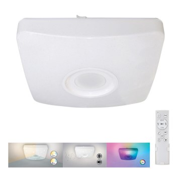 Rabalux - Plafonnier LED RVB avec haut-parleur à intensité variable LED/18W/230V 3000-6000K Bluetooth+ télécommande