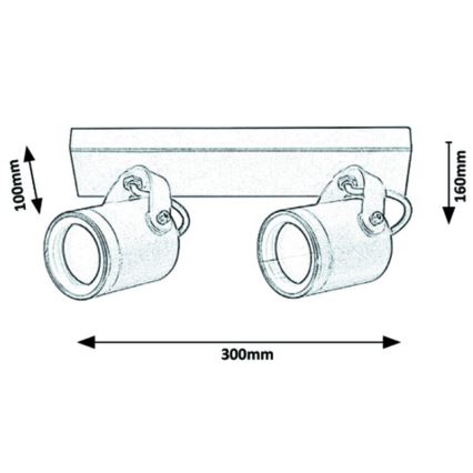 Rabalux - Spot mural extérieur 2xGU10/35W/230V IP44