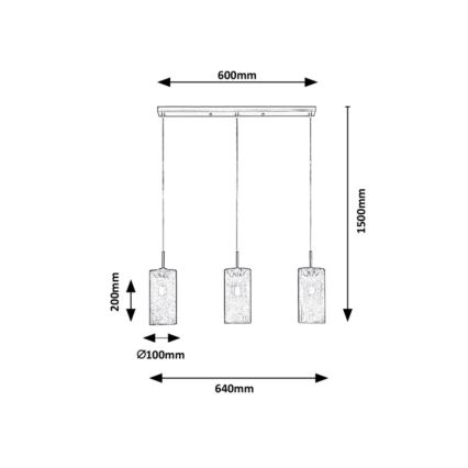 Rabalux - Suspension filaire 3xE14/25W/230V