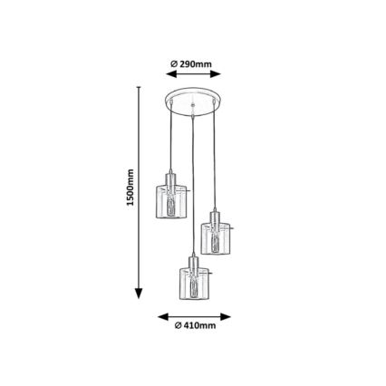 Rabalux - Suspension filaire 3xE27/40W/230V