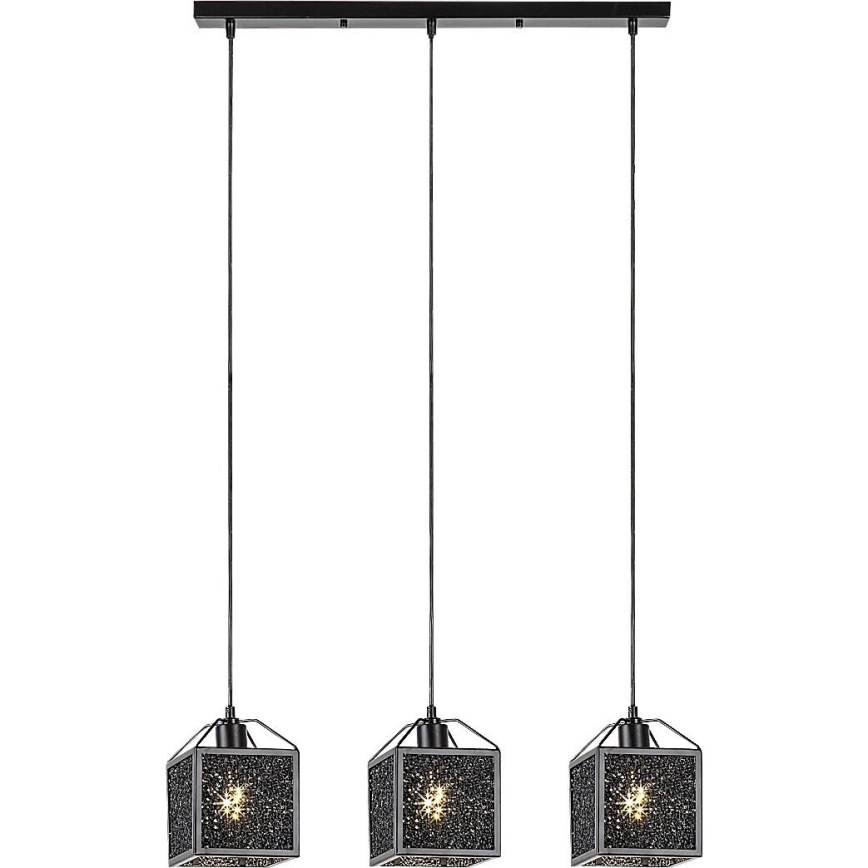 Rabalux - Suspension filaire 3xE27/40W/230V noir