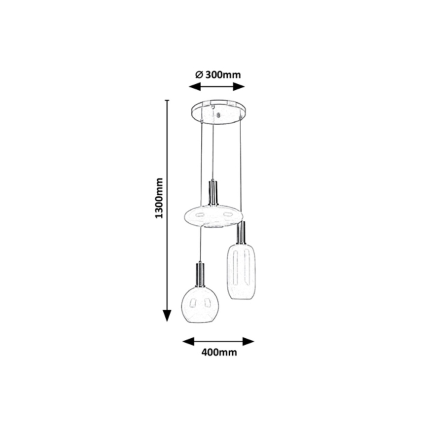 Rabalux - Suspension filaire 3xE27/60W/230V