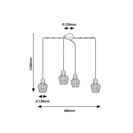 Rabalux - Suspension filaire 4xE27/40W/230V