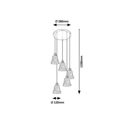 Rabalux - Suspension filaire 5xE14/40W/230V