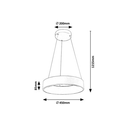 Rabalux - Suspension filaire à intensité variable LED/24W/230V rond 3000-6000K + télécommande