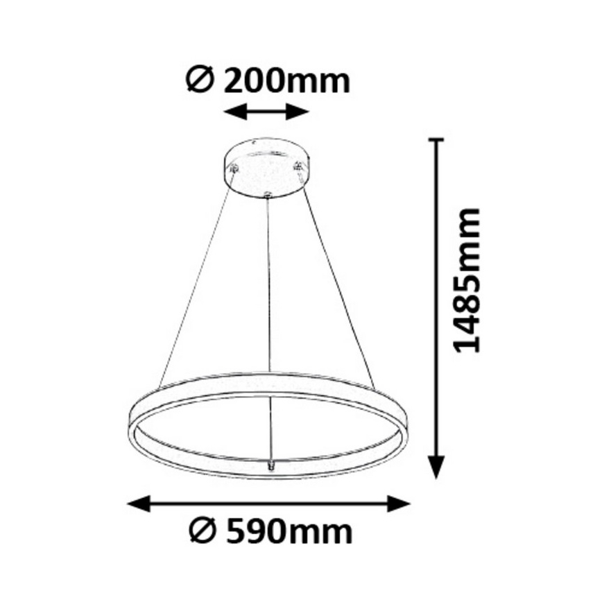 Rabalux - Suspension filaire à intensité variable LED/36W/230V + Télécommande