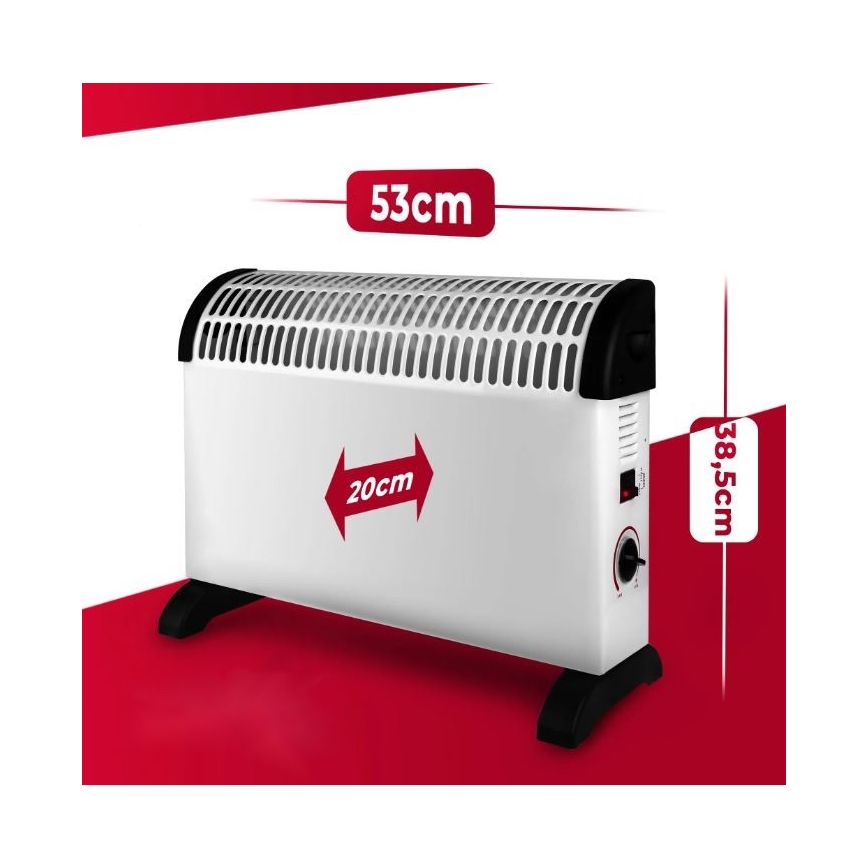 Radiateur convecteur électrique 750/1250/2000W thermostat