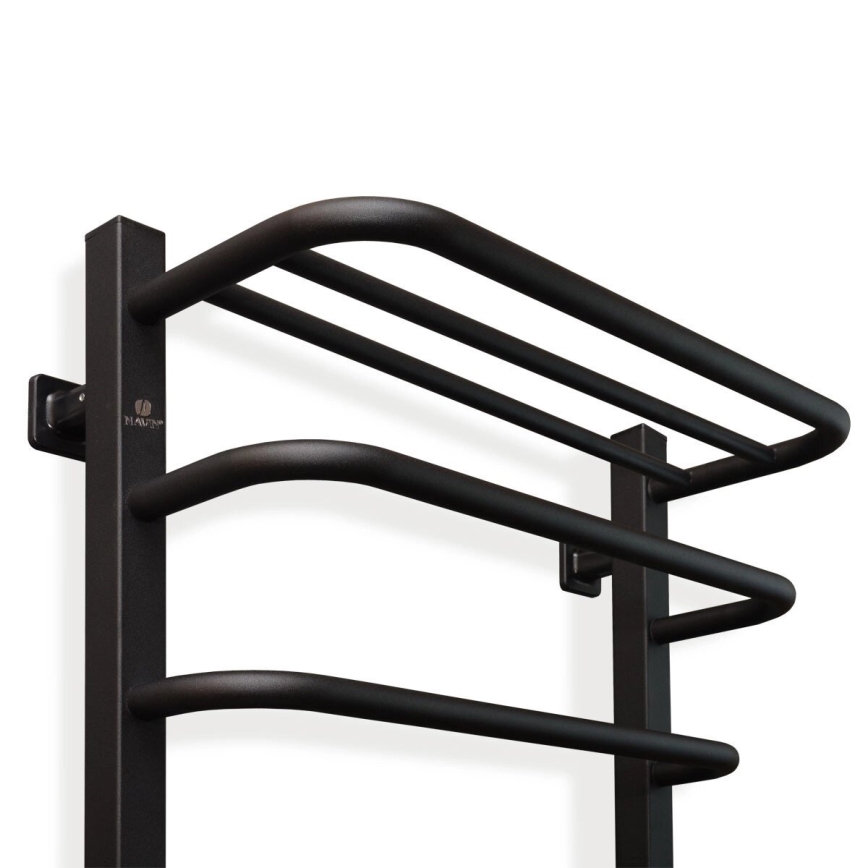 Radiateur électrique de salle de bains avec thermostat FORTIS 350W/230V 80,6 cm IP44 noir angulaire droit