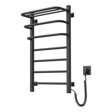 Radiateur électrique de salle de bains avec thermostat FORTIS 350W/230V 80,6 cm IP44 noir angulaire droit