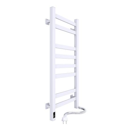 Radiateur sèche-serviettes pour salle de bains avec thermostat AVANGARD 251 W/230 V 80,6 cm IP44, blanc, raccordement côté droit, design rectangulaire