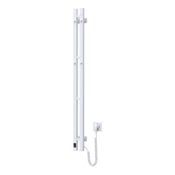 Radiateur sèche-serviettes électrique avec thermostat SILOUETTE 187W/230V 120,6 cm IP44 blanc droit carré