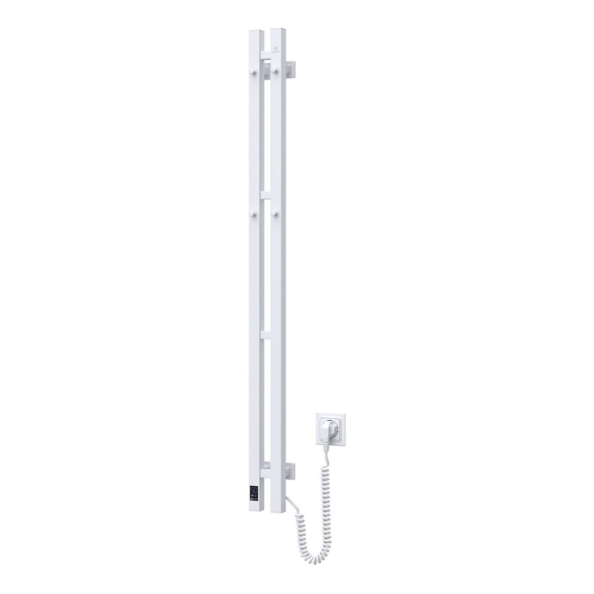 Radiateur sèche-serviettes électrique avec thermostat SILOUETTE 187W/230V 120,6 cm IP44 blanc droit carré