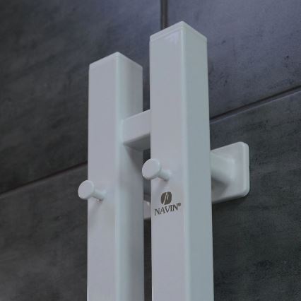 Radiateur sèche-serviettes électrique avec thermostat SILOUETTE 187W/230V 120,6 cm IP44 blanc droit carré