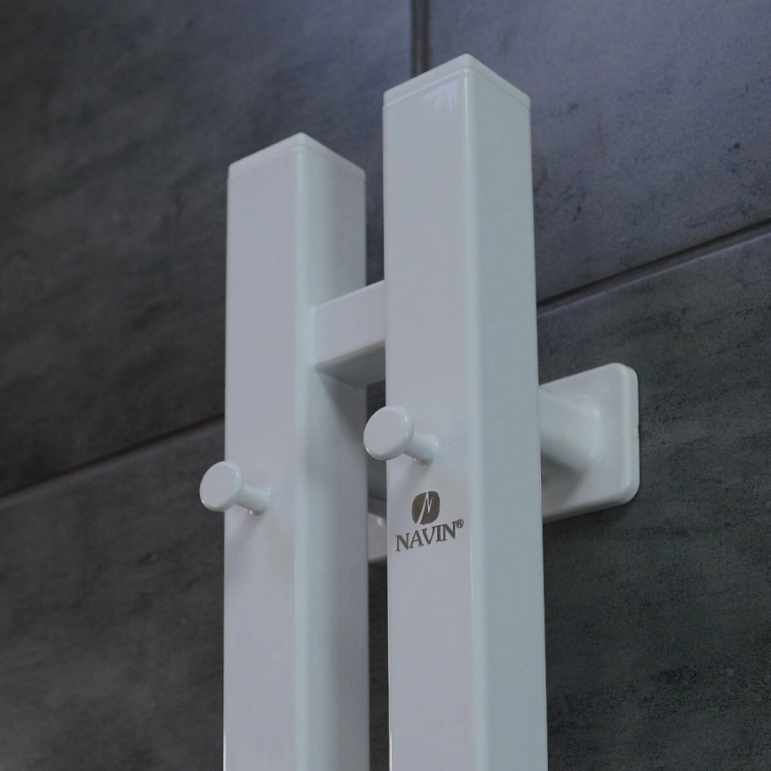 Radiateur sèche-serviettes électrique avec thermostat SILOUETTE 187W/230V 120,6 cm IP44 blanc droit carré