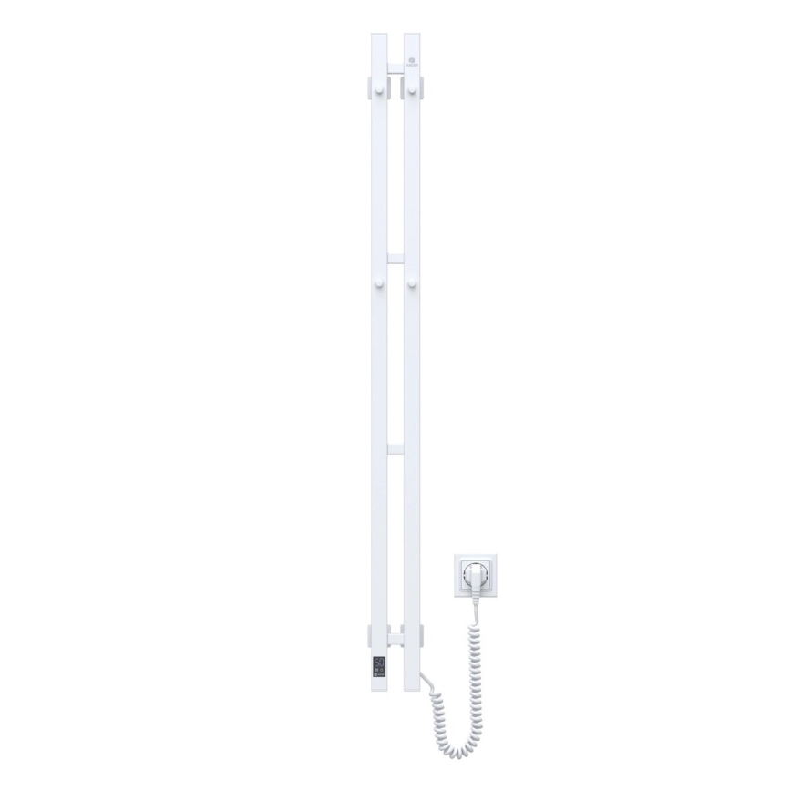 Radiateur sèche-serviettes électrique avec thermostat SILOUETTE 187W/230V 120,6 cm IP44 blanc droit carré