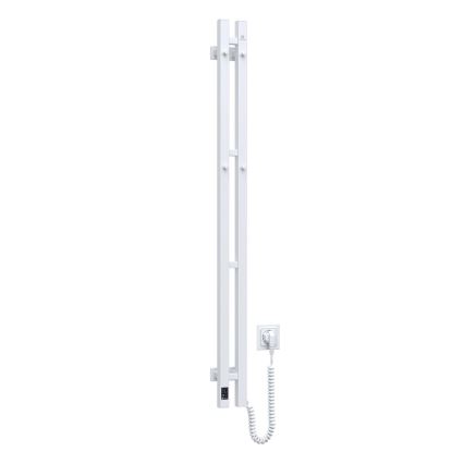 Radiateur sèche-serviettes électrique avec thermostat SILOUETTE 187W/230V 120,6 cm IP44 blanc droit carré