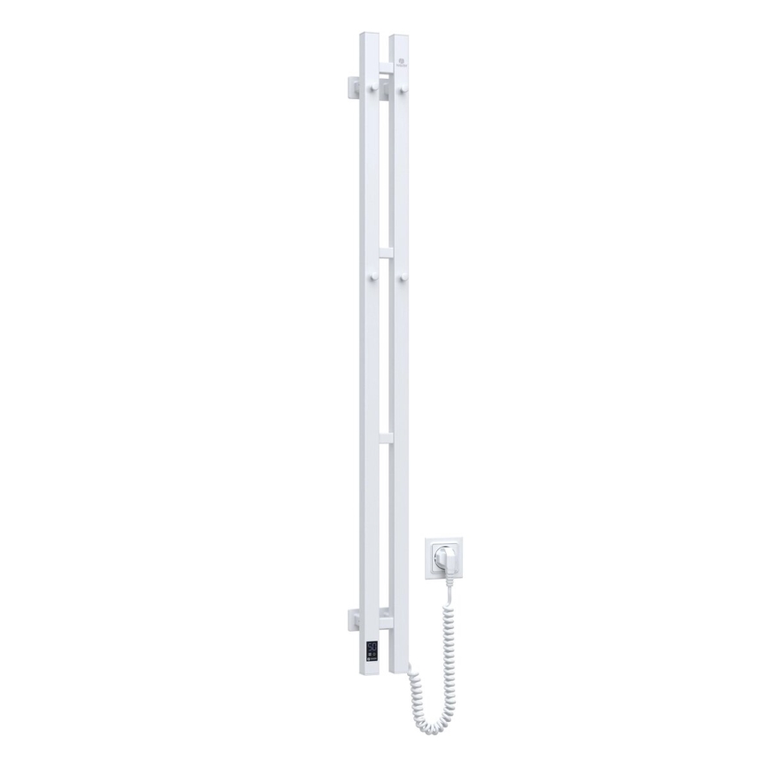 Radiateur sèche-serviettes électrique avec thermostat SILOUETTE 187W/230V 120,6 cm IP44 blanc droit carré