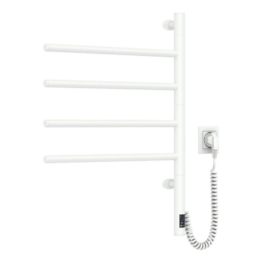 Radiateur sèche-serviettes électrique rotatif avec thermostat ARABESQUE 150W/230V 64,6 cm IP44 blanc